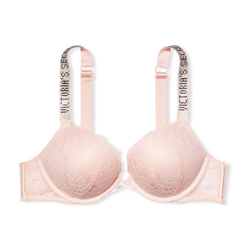Victoria’s Secret Bombshell Lace Shine Strap Bra
